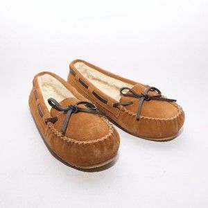 NWOT DREAM PAIRS Shozie-01 Tan Moccasin Faux Fur Suede Slippers Size 5 Slip On